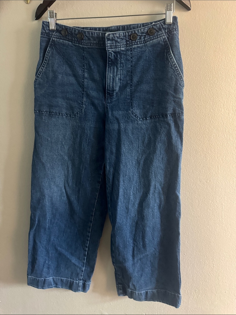 Talbots Dark Blue Wide Leg Crop Jeans